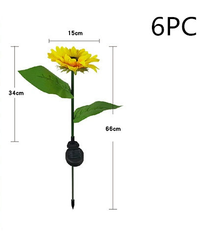 LED Solar Sunflower Garden Lights Decorative Outdoor Solar Lamp Waterproof Landscape Pathway Light
