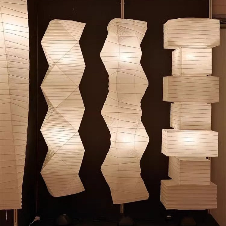 Japanese-Style Rice Paper Floor Lamp – Retro Lighting for Hotel & Homestay Decor