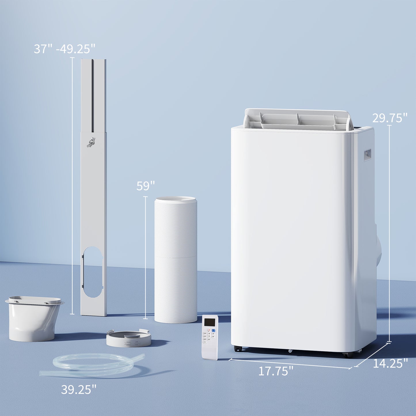 12000 BTU Portable Air Conditioner with Remote Control for Rooms up to 550 Sq Ft, Free Standing AC Unit with Dehumidifier, Fan Mode, 24H Timer & Window Kit