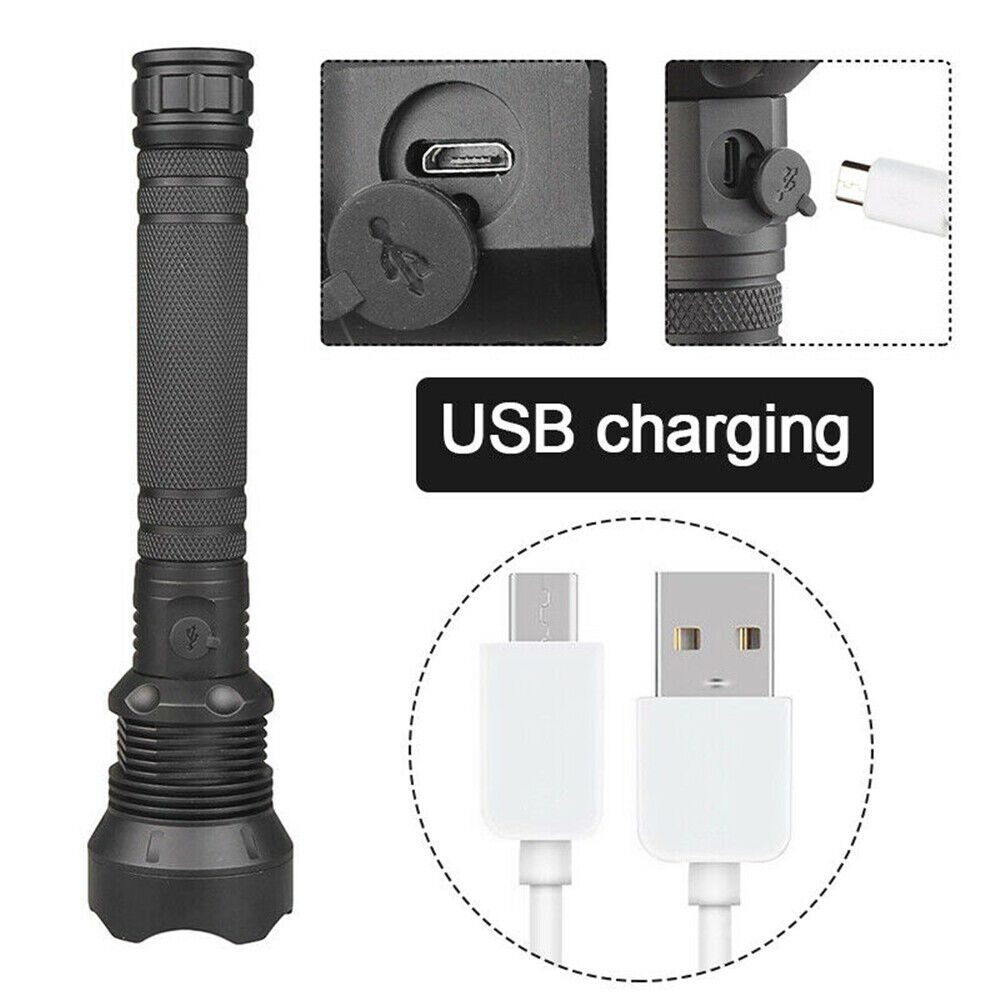 Super Bright 2500000LM LED Flashlight – USB Rechargeable Tactical Torch for Outdoor Use