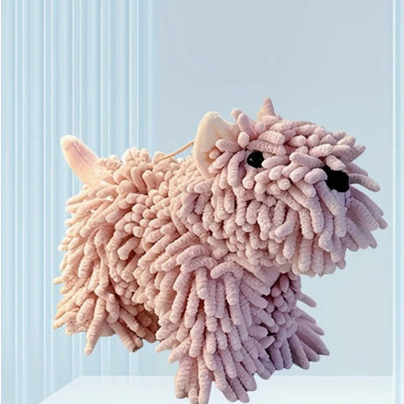 Cute Puppy Shaped Kitchen Towel Absorbent Hanging Loop Home Cleaning Towel Decor