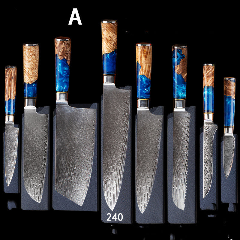 Damascus Steel Professional Kitchen Knife Set – Commercial Restaurant Chef Knives