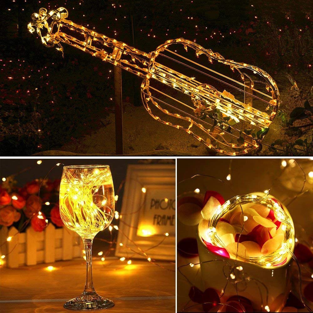 LED Christmas String Lights Battery USB Powered Copper Wire Fairy Lights 2m 5m 10m for Outdoor Wedding Party Decoration