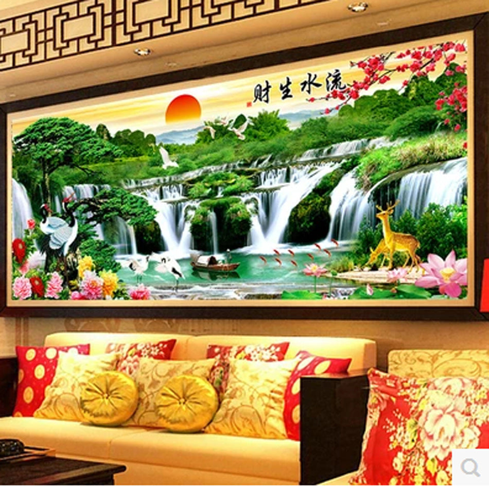 Printed Full Embroidery Cross Stitch Kit – DIY Needlework Craft Set with Pattern Canvas
