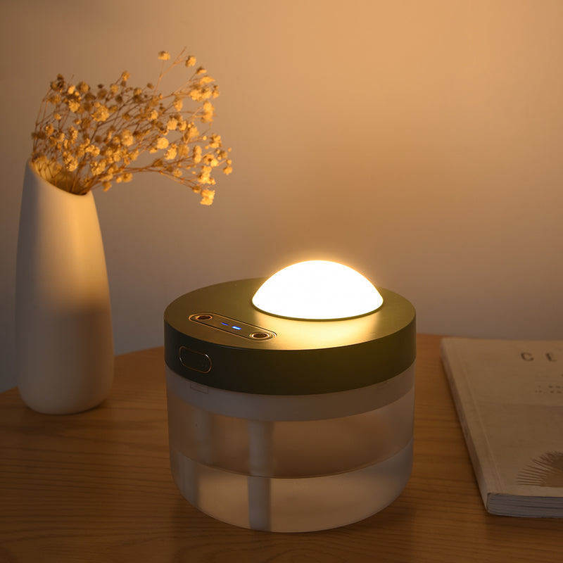 Projection Humidifier Portable Rechargeable Rotating Night Light Double Spray Mist Air Moisturizer for Bedroom