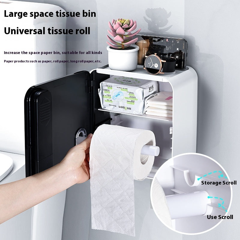 Smart Aromatherapy Tissue Box Holder – Waterproof Punch-Free Bathroom Toilet Paper Storage Rack