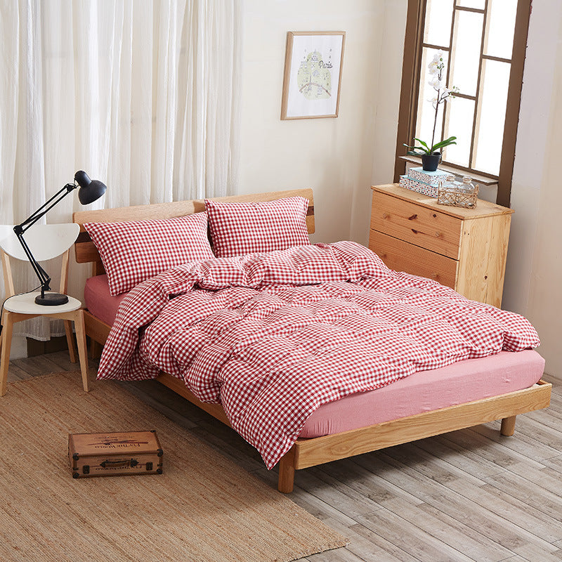 Pure Cotton 4 Piece Bed Sheet Set Soft Breathable Bed Linen Bedding Set for Home Comfort