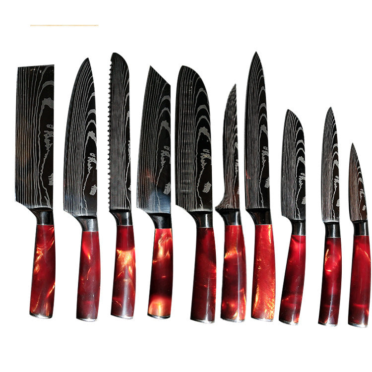 Western Style 8-Piece Chef Knife Set – Professional Kitchen Cooking Knife Suit