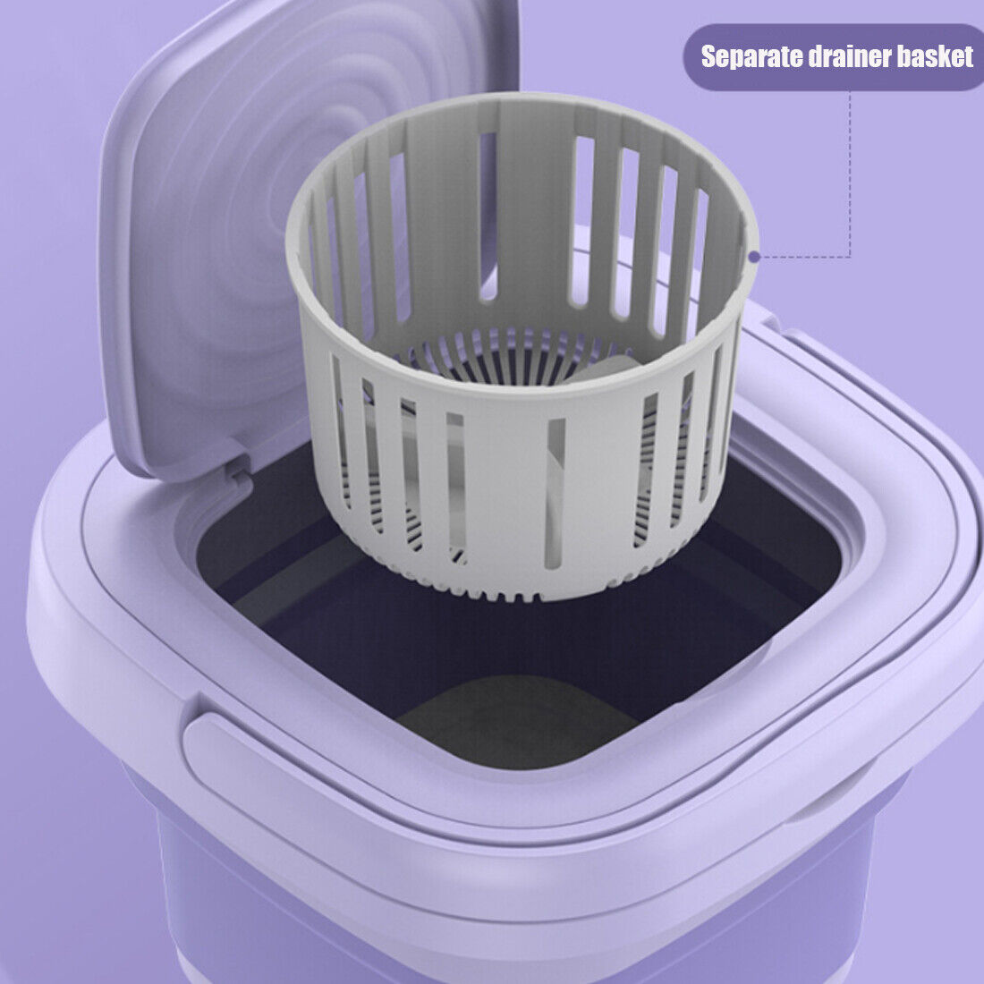 8L Portable Mini Washing Machine Foldable Design with Built-in Dryer Compact Laundry Washer for Travel and Home Use