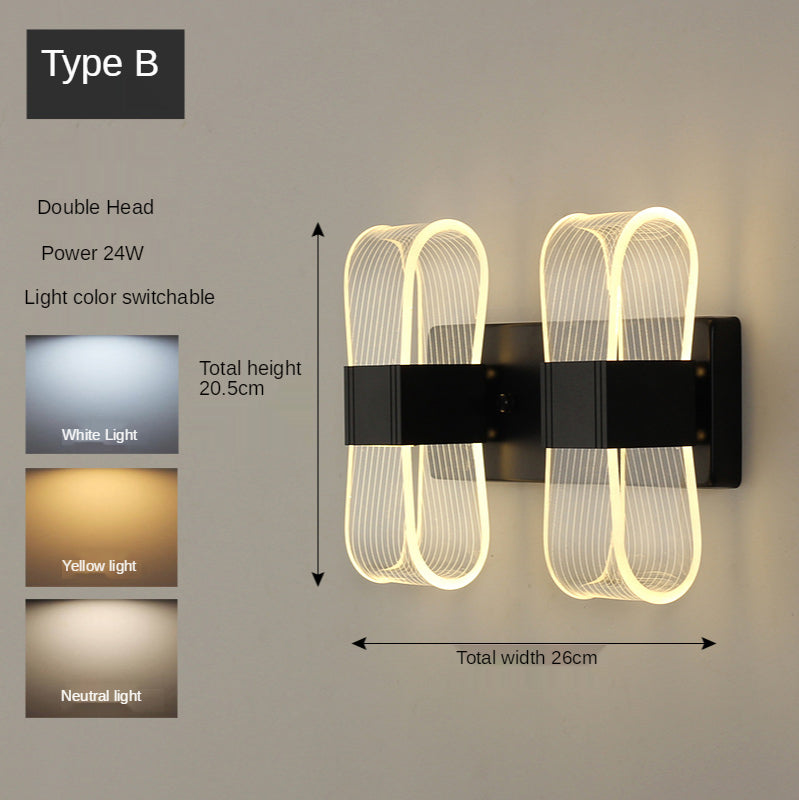 Golden Nordic Style Wall Lamp Modern LED Lighting Fixture for Living Room Bedroom Hallway Home Interior Decor