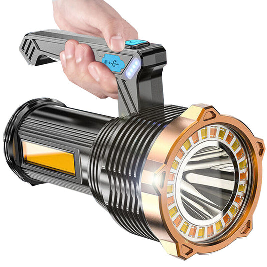 USB Rechargeable COB LED Torch – Powerful Spotlight Flashlight for Camping & Work Light