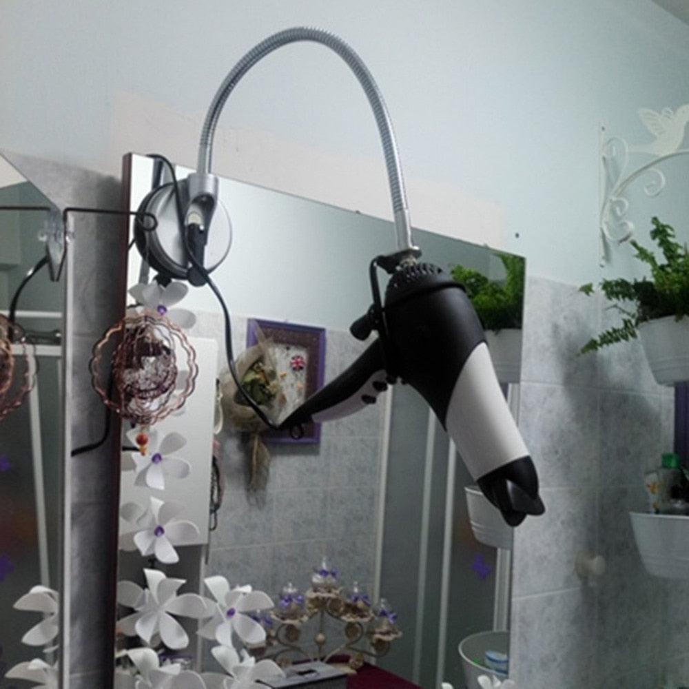 Hair Dryer Hands Free 360 Degree Rotating Holder Stand Suction Cup Hair Organization Pet Grooming Rack Lazy Mount