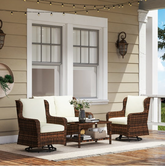 Multi-Piece Patio Furniture Set Outdoor Garden Sofa & Table Set Weather Resistant Backyard Seating