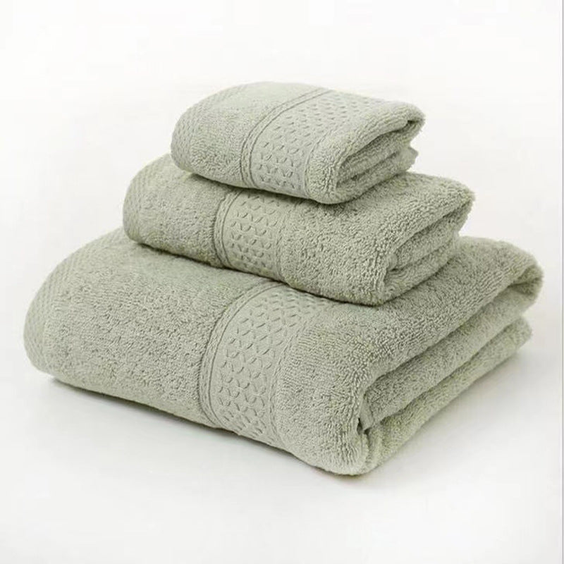 6-Piece Thick Absorbent Pure Cotton Towel Set Soft Bathroom Face Hand Bath Towels for Home Use