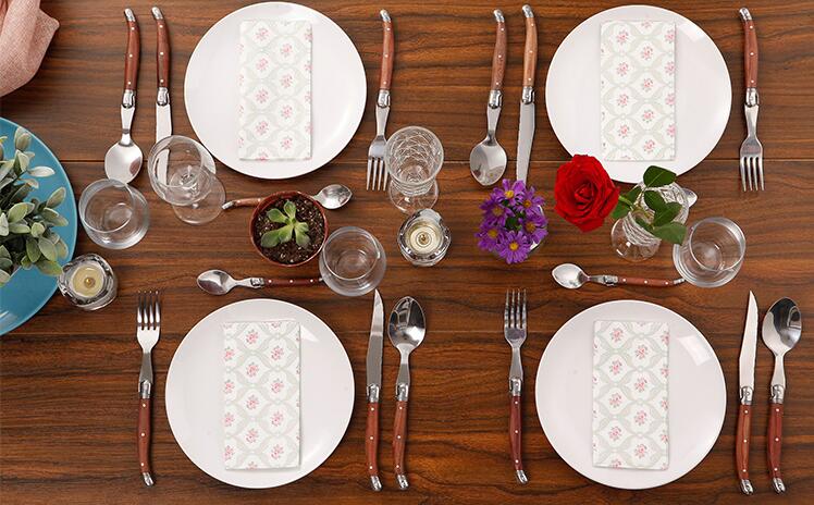 Stainless Steel Rosewood Handle Western Steak Knife and Fork Set Elegant Dining Cutlery Set for Home Restaurant Use