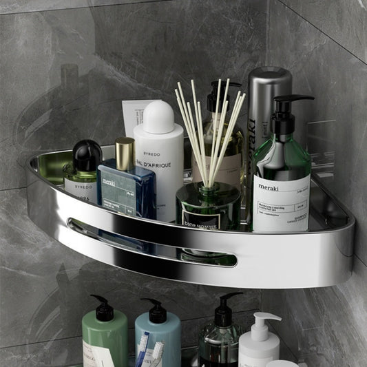 Punch-Free Stainless Steel Bathroom Triangle Storage Rack – Wall Corner Organizer Shelf