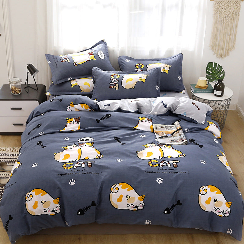 Wholesale Aloe Cotton Student 4-Piece Bedding Set Soft Comfortable Bed Set for Dorm Bedroom