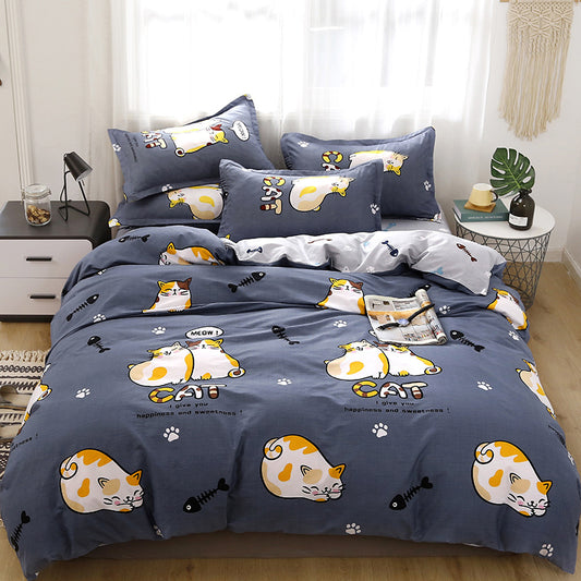 Wholesale Aloe Cotton Student 4-Piece Bedding Set Soft Comfortable Bed Set for Dorm Bedroom
