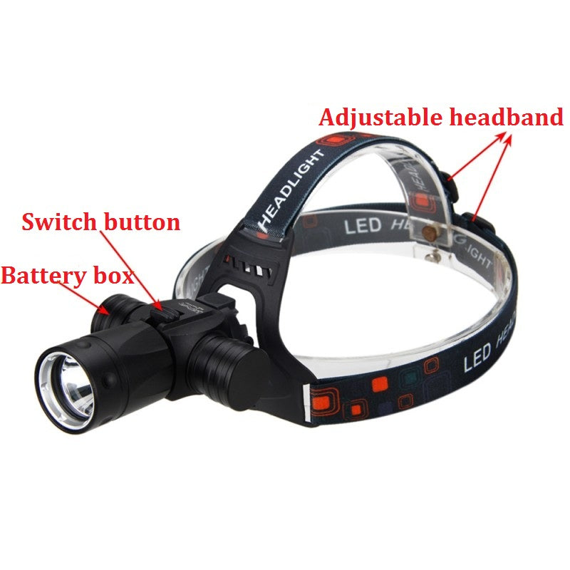 Rechargeable Diving Headlight Head-Mounted Underwater Strong Light LED Waterproof Dive Headlamp