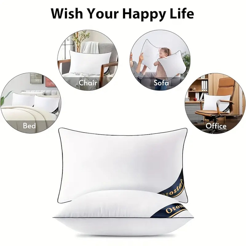 Blue Bed Pillows 2 Pack Soft Comfortable Sleeping Pillows Bedroom Home Bedding Set