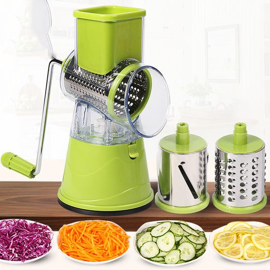 Multi Function Manual Drum Cutter Stainless Steel Vegetable Grater Slicer Kitchen Tool