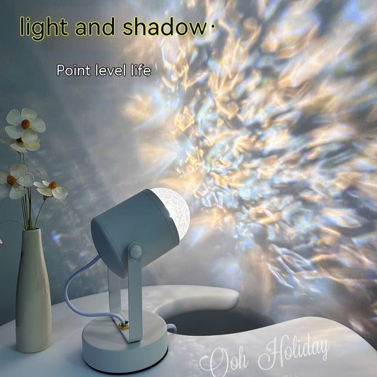 Dynamic Water Ripple Ambient Table Lamp Light and Shadow Atmosphere Decorative Night Light Home Decor