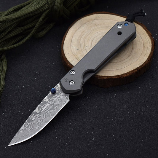 ashion Damascus Steel Folding Knife – Stylish Krriff Pocket Knife for Outdoor Use
