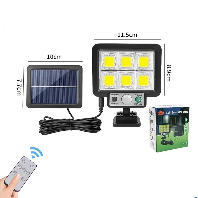 LED Solar Split Wall Lamp Motion Sensor 3 Mode Waterproof Outdoor Garden Garage Security Wall Light