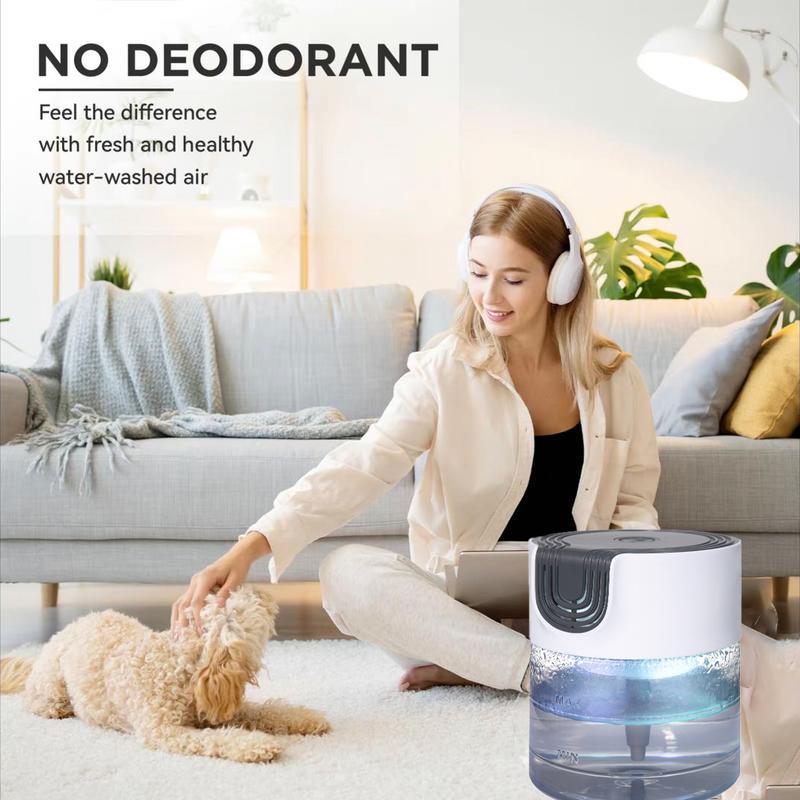 Air Purifier and Aroma Diffuser with Colorful LED Night Light Small Air Washer for Home Office Pets and Smoke