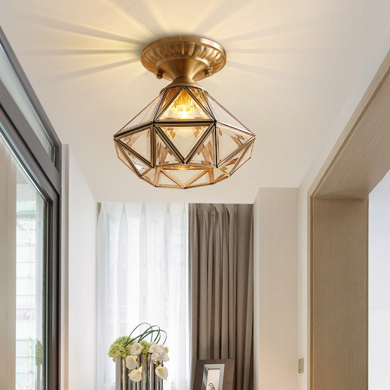 Minimalist Pure Copper Ceiling Lamp Creative Modern Ceiling Light Fixture Living Room Bedroom Decor