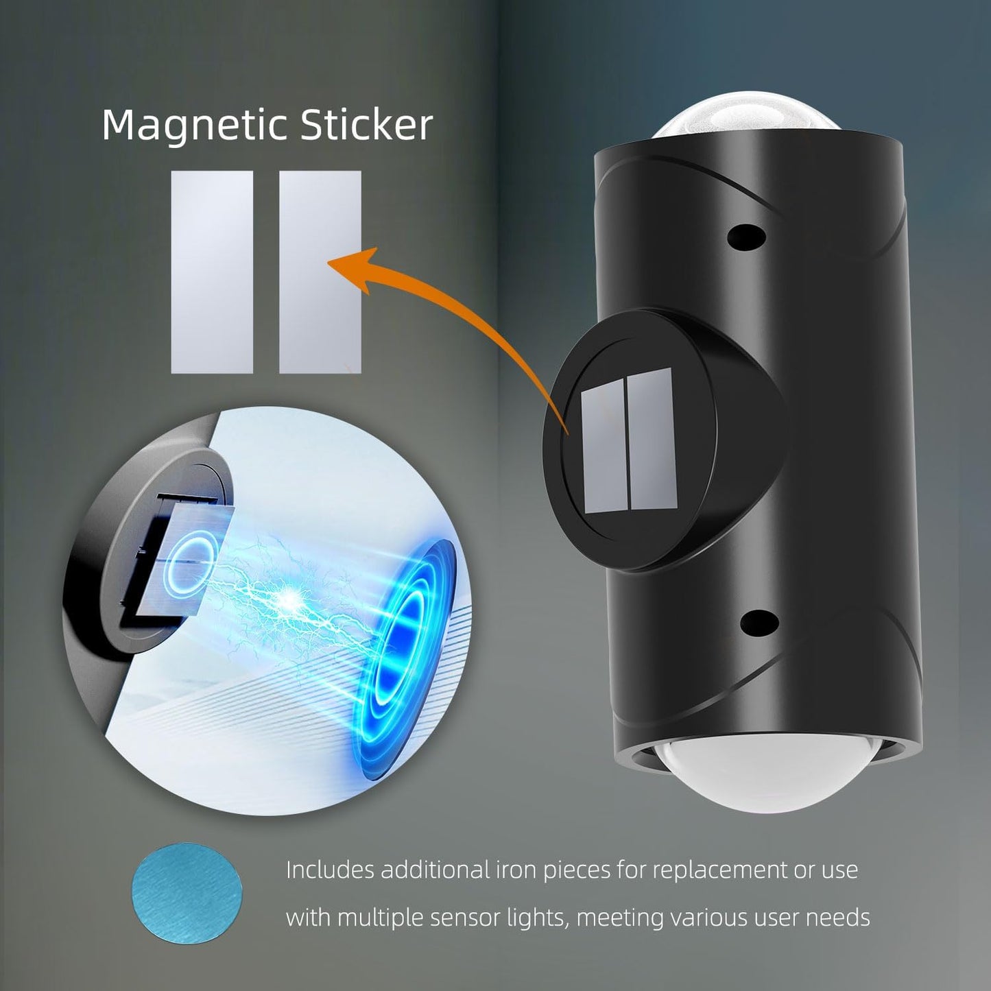 4PCS Color-Sensing Motion Night Lights Magnetic Cabinet Wall Lights with 3 Modes Decorative LED Lighting