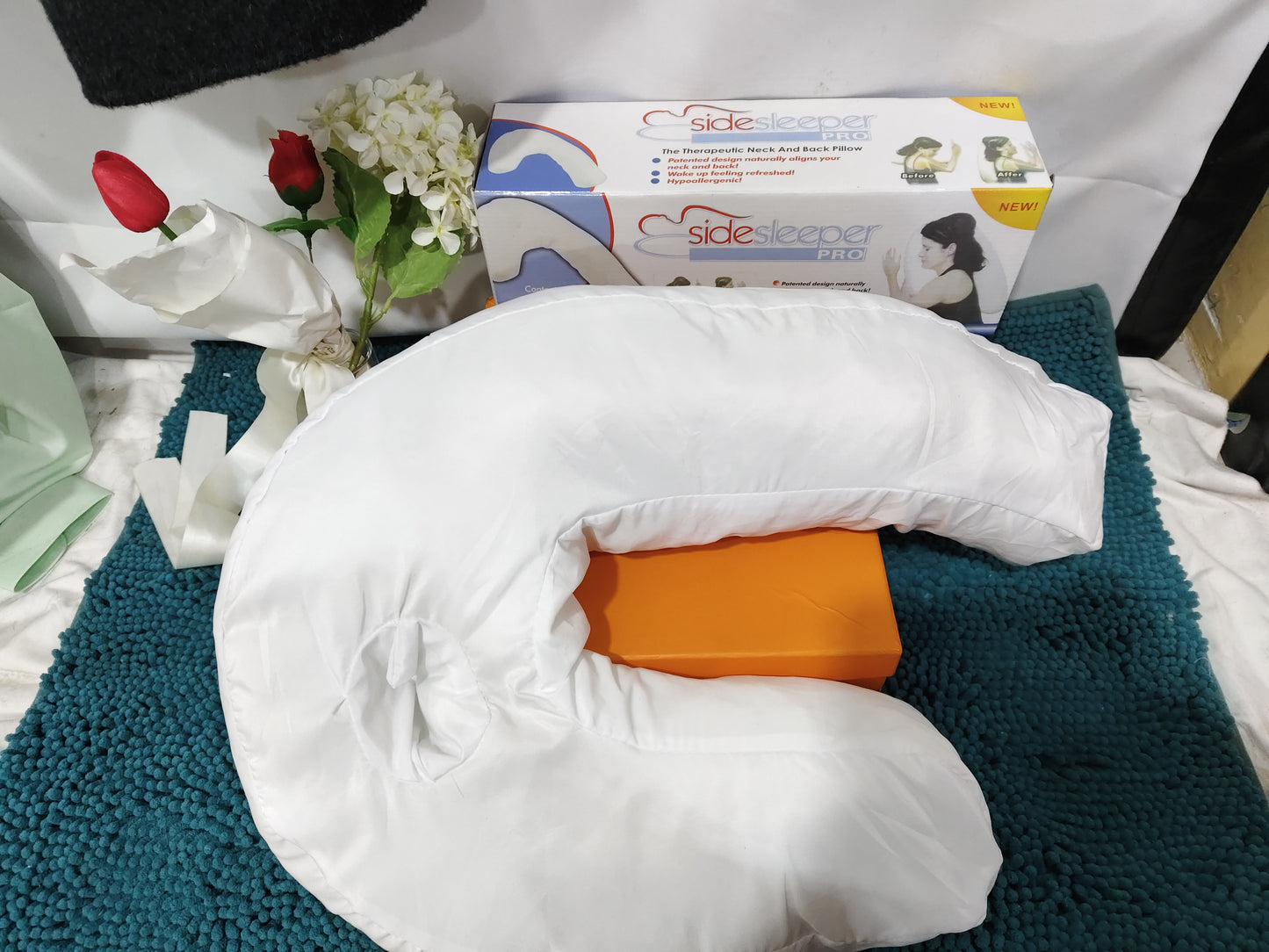 Cotton Side Sleeper Pillow Neck and Back Support Pillow for Spine Protection and Health Care Comfort