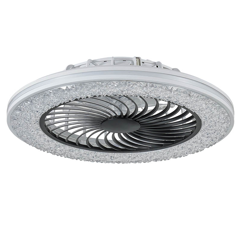 23 Inch RGB LED Enclosed Ceiling Fan Light Bladeless Low Profile Modern Ceiling Fan for Living Room Bedroom