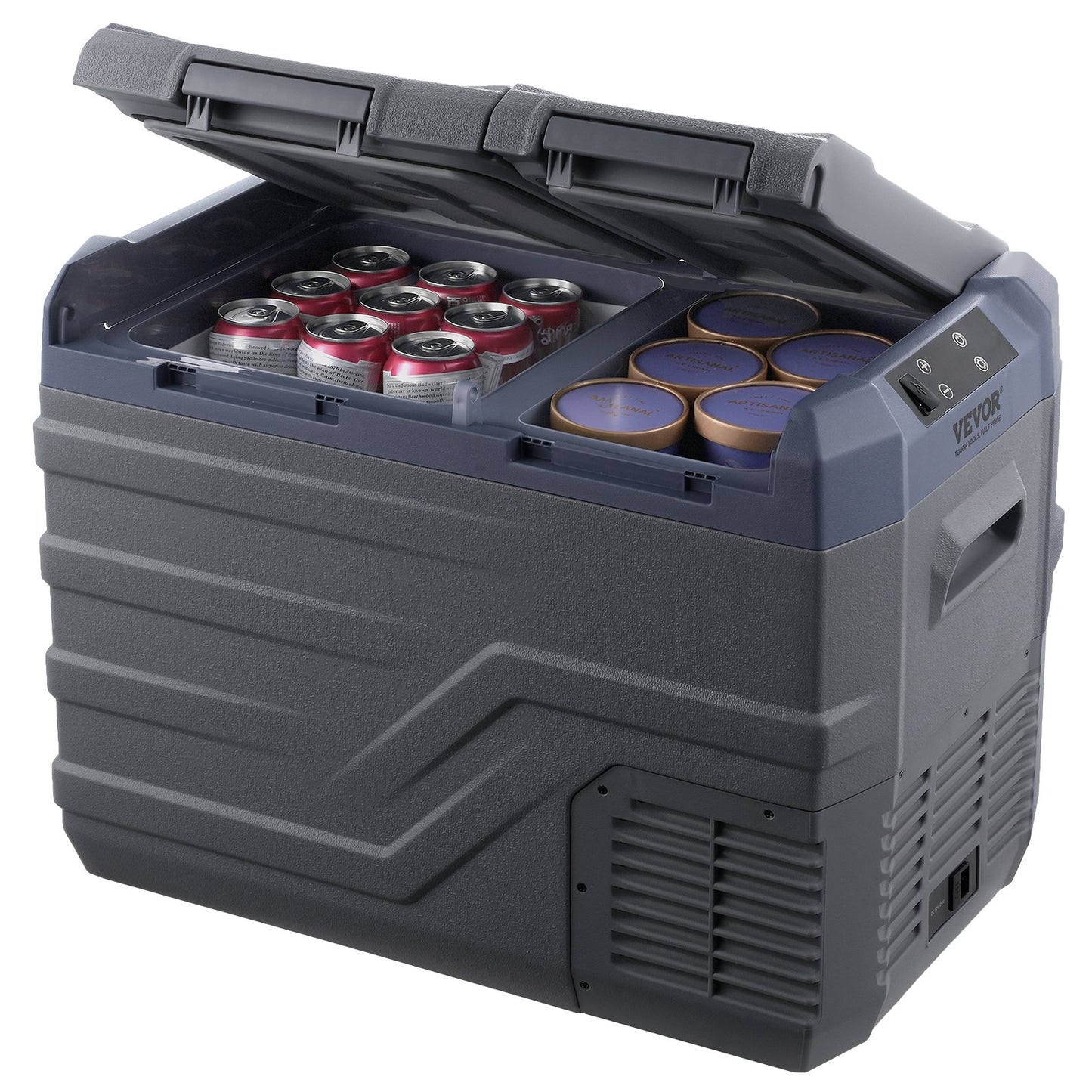 Portable Car Refrigerator 32L Compressor Freezer Dual Zone Mini Fridge for Car and Home Use