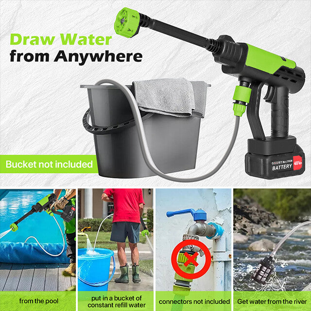 4000W Electric Pressure Washer 3626 PSI High Pressure Power Jet Washer with Dual Battery Car Cleaning Gun for Home and Outdoor Use