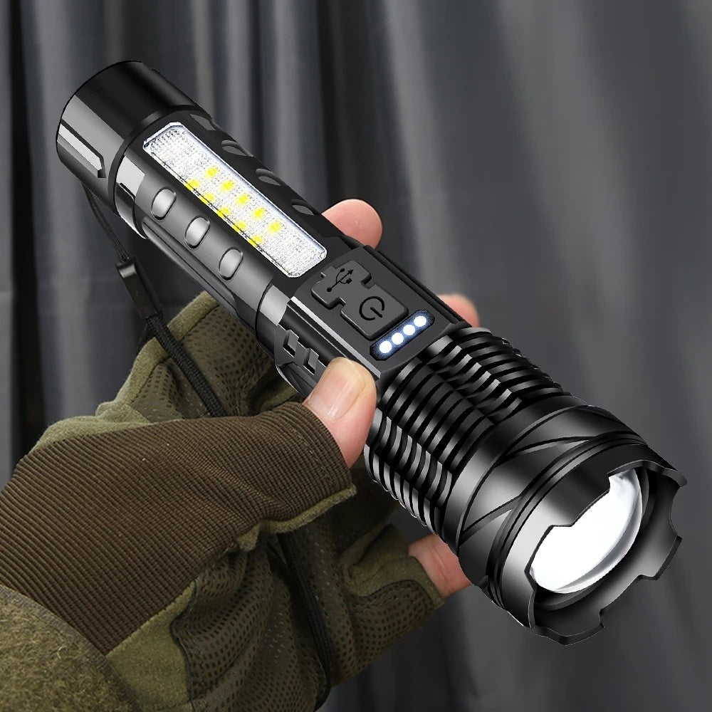 Aluminum Alloy Zoom Flashlight – Telescopic High Power LED Torch