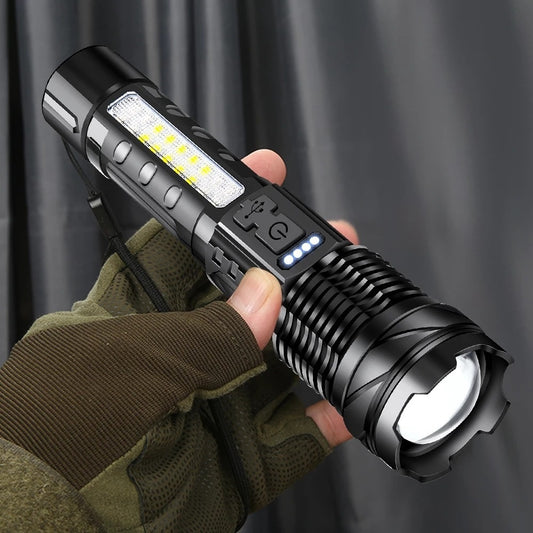 Aluminum Alloy Zoom Flashlight – Telescopic High Power LED Torch