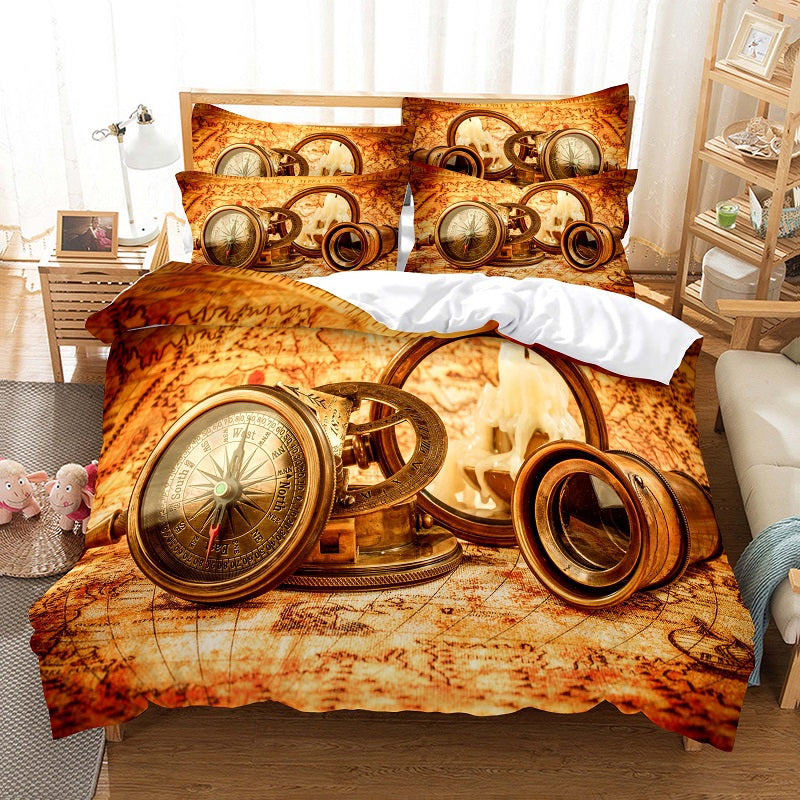 Digital Printing Bedding Quilt Cover with Pillowcases Soft Decorative Duvet Cover Bed Linen Set