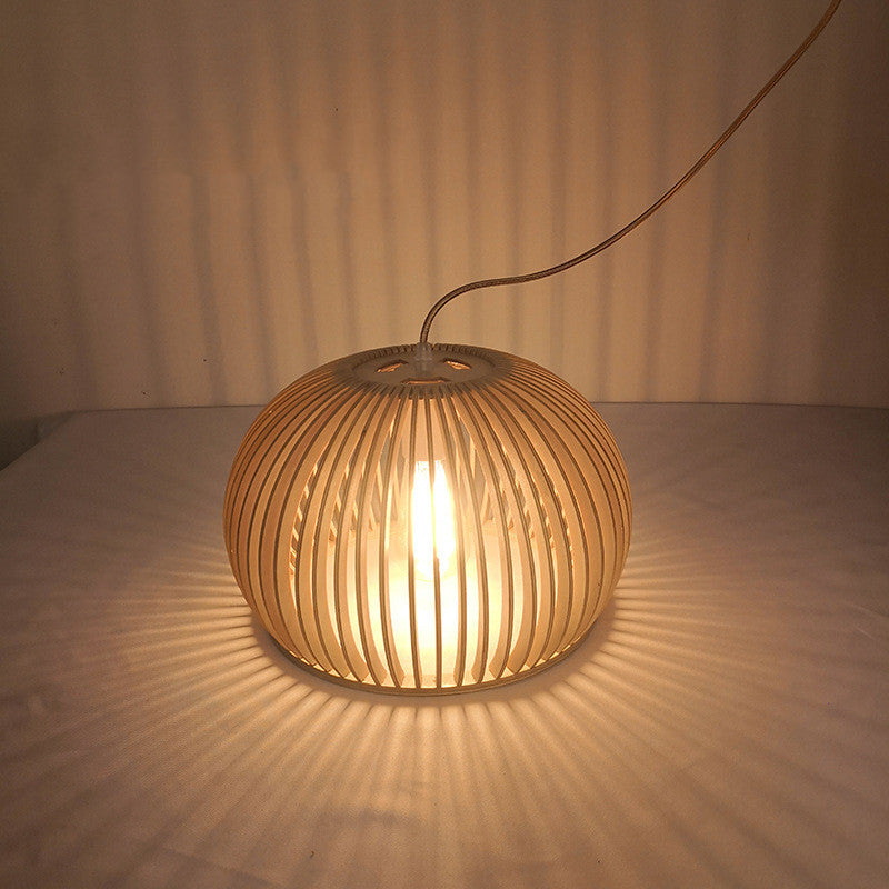 Nordic Wooden Pumpkin Chandelier – Dining, Bedroom & Cafe Lighting