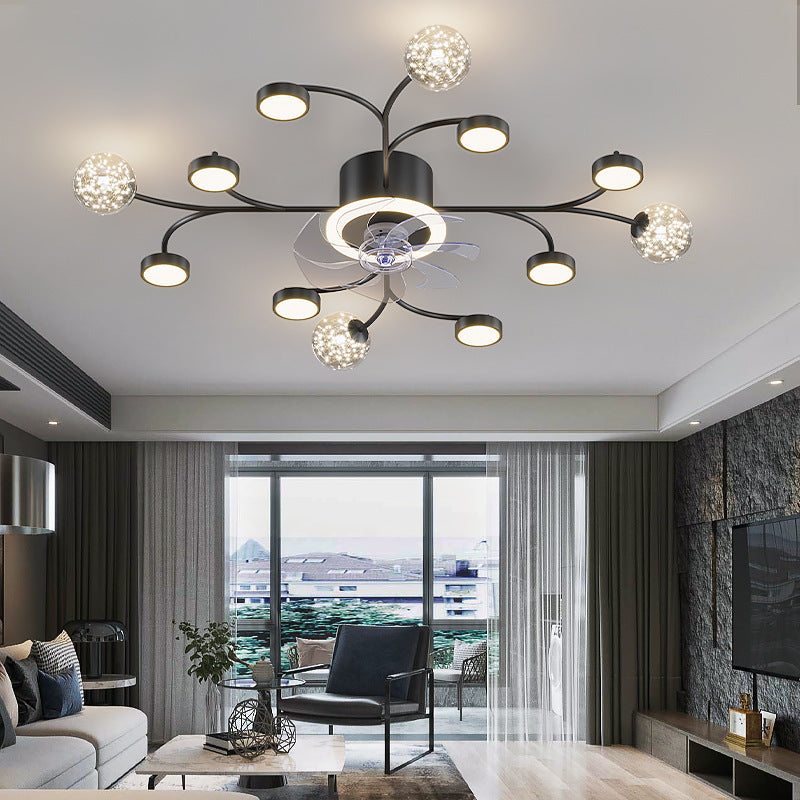 Modern Smart Ceiling Fan Lamp – Bedroom LED Fan Light with Remote Control