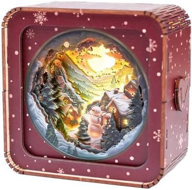 Wooden Puzzle Creative Atmosphere Small Night Lamp Warm LED Decorative Bedside Light for Home Decor