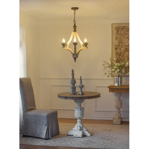 6-Light Wood Chandelier with Adjustable Chain – Kitchen & Dining Hall Lighting