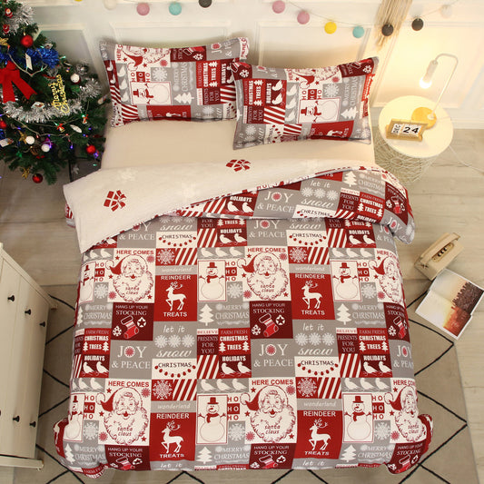 Snowflakes Bedding Set Duvet Cover Warm Winter Bed Set Soft Cozy Christmas Snowflake Bedroom Decor