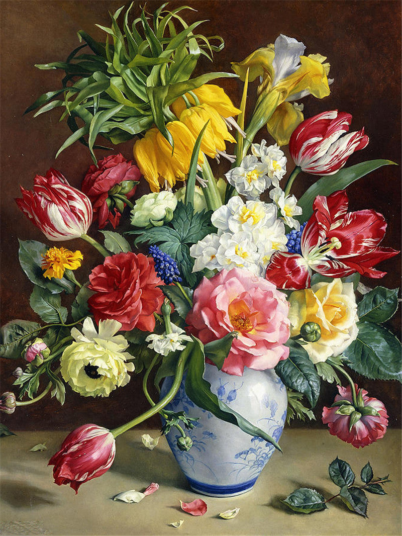Flower Combination 5D Diamond Painting DIY Full Drill Cross Stitch Floral Wall Art Decor Kit