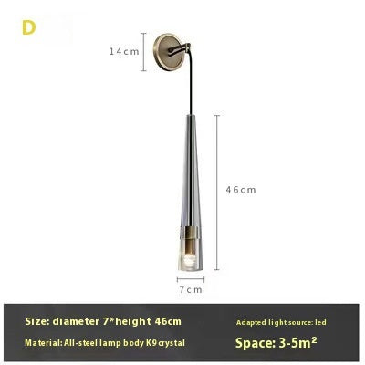Luxury Copper Crystal Wall Lamp – Modern Wall Light for Living Room, Bedroom & Aisle