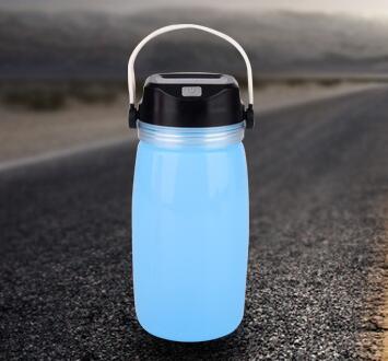 Portable Solar Silicone Lantern Bottle Light USB Rechargeable LED Camping Hiking Waterproof Night Lamp