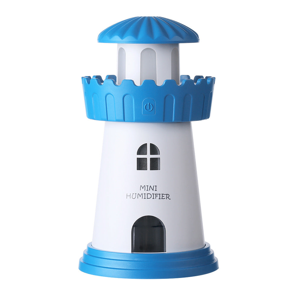 Home Lighthouse Humidifier Ultrasonic Aroma Diffuser Decorative LED Air Moisturizer for Bedroom and Living Room