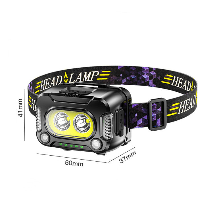 New COB Strong Light Sensing Headlamp Night Running Fishing Floodlight LED Headwear Outdoor Lamp