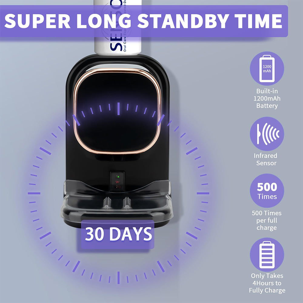 Automatic Toothpaste Dispenser Wall Mounted Sensor Toothbrush Holder Punch-Free Electric Squeeze Organizer