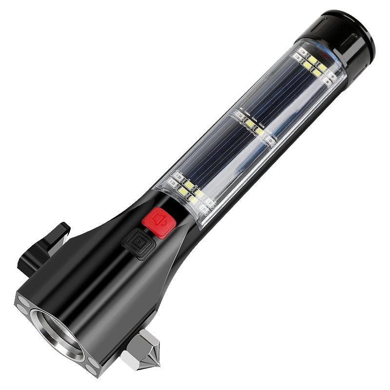 Multifunctional Strong Light Flashlight with Car Safety Cone LED Emergency Warning Light for Roadside and Outdoor Use